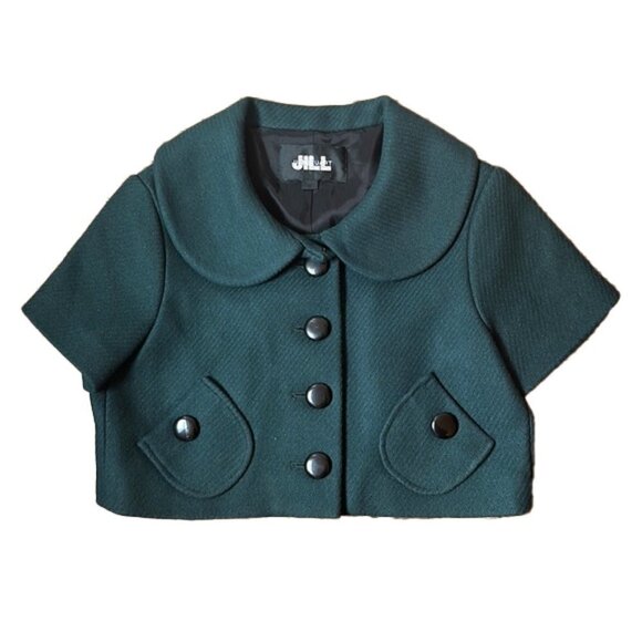 🆕 JILL STUART Cropped Green Jacket size 6 - Picture 1 of 8